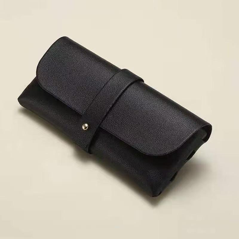 Fashionable Leather Soft Sunglasses Case with Gift Box and Trendy Strap