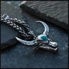 Gotický zelený kámen býčí lebka náhrdelník přívěsek punkový zvířecí náhrdelník pánský taurus zvěrokruhový amulet šperky dárek k výročí