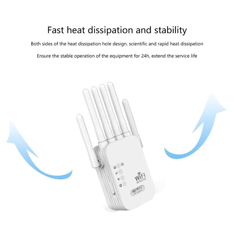 WiFi Extender with 6 Antennas WiFi Repeaters Amplifer 2.4GHz Networks Amplifier WiFi Booster WiFi Signal Booster