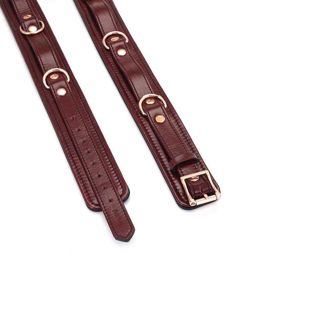 Liebe Seele Thigh Premium SM Genuine for Dominatrix Training Size Cuffs, Restraints, Leather, (Wine Red, M)