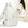 Mini Sac à Dos Convertible en Similicuir avec Broderie Florale Sac à Dos Décontracté pour Femme