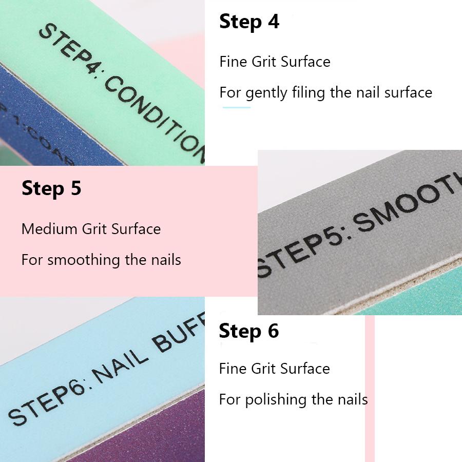 2 Pieces 7-Sided EVA Sponge Nail Buffers, Multicolor Foam Polishing Blocks for Manicure, Nail Care and Shaping