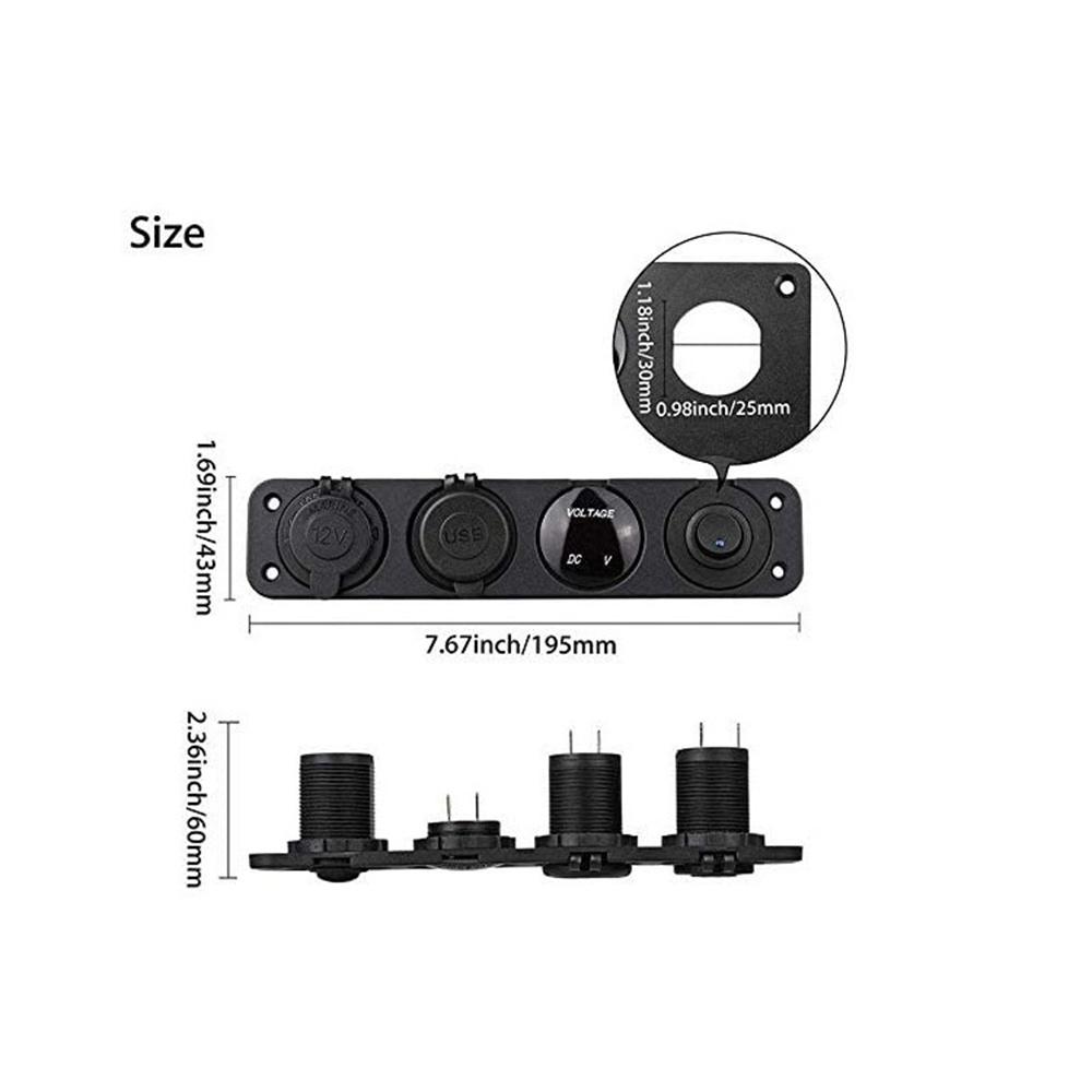 4 In 1 Car Charging Inline Four Hole Car Charging Pressure Mother Seat Switch