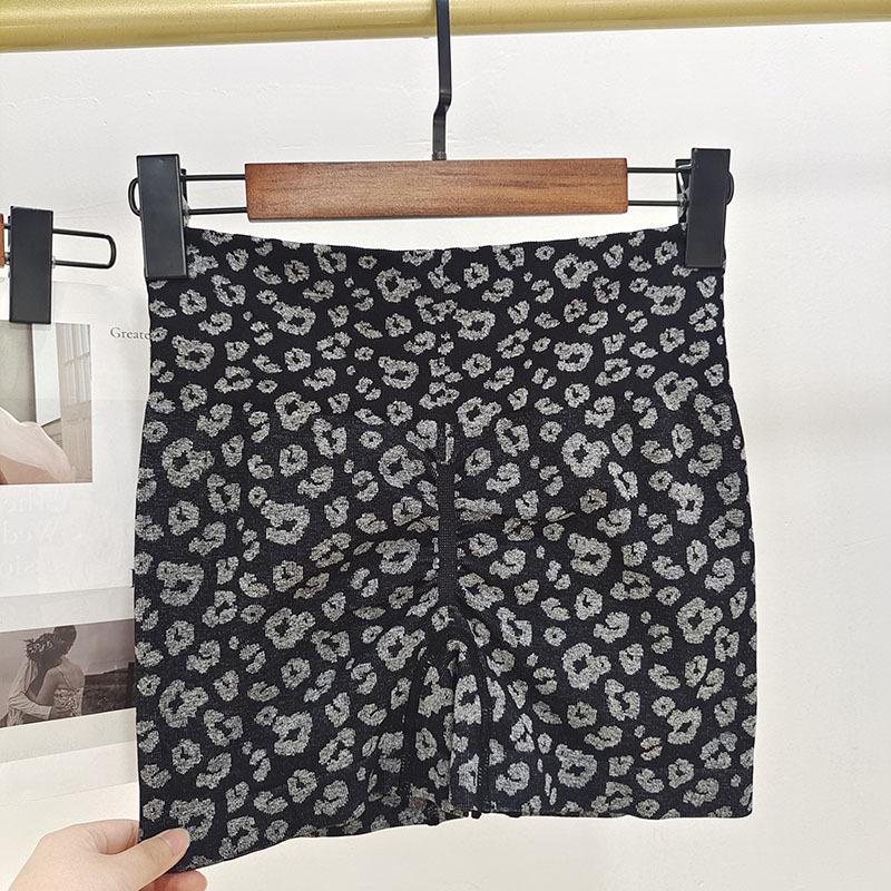 Leopard Print Peach High Waist Yoga Shorts - Quick Dry, Stretchy Hot Pants for Women