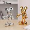 Cartoon Anime Mickey Mouse Figure Statue Resin Plating Welcome Gesture Sculpture Mickey Ornaments Coffee Bar Home Decor