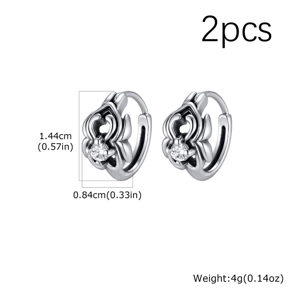 Gothic Huggies Hoop Earrings for Men Women,Anti Allergy Stainless Steel Round Huggies,Punk Jewelry Gift