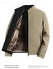 Herren Schwarz-Gold Baumwollgepolsterte Jacke mit Stehkragen und Samt-Graphen-Futter