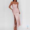 Hot-selling Tube Top Dress European and American Style Summer Sexy Side Split Irregular Hip Skirt