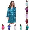 Silk Satin Sleep Robe For Women Summer Lightweight Short Kimono Lounge Wear