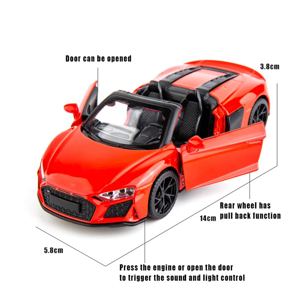 1/32 Scale R8 Spyder 2020 Model Car Diecast Toy Vehicle Collection Gift