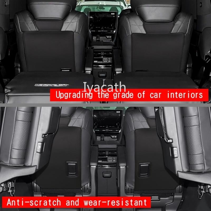 For Toyota Alphard Vellfire 40 Series  2024 Interior Car Leather Middle row seat back footrest Storage Protective pad Cover