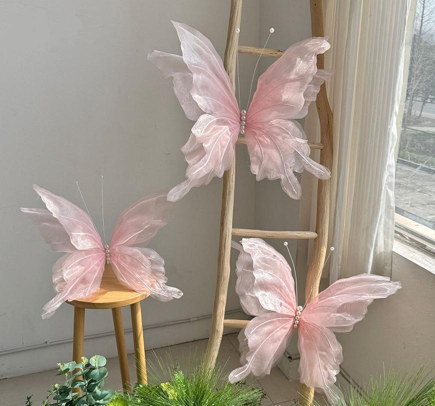 50 Pack, Gradient Artificial Butterfly Decorations for Crafts, DIY Home and Party