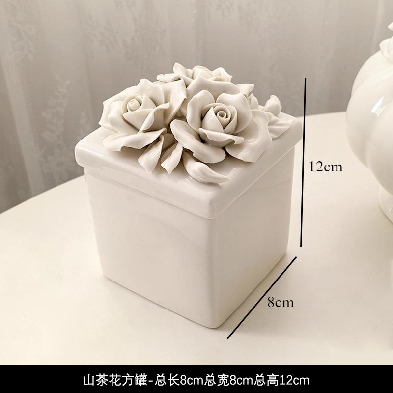 Camellia Ceramic Tableware Hydroponic Vase Ornament High Footed Plate Dining Plates Coffee Cup Storage Jar Show Plate Snack Bowl