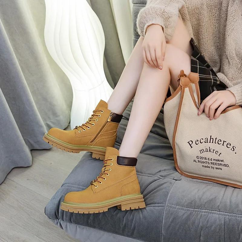 

Модные британские ботинки для мотоциклистов из коровьей кожи на платформе, дизайнерские ботинки на мягкой подошве для женщин, модные рабочие ботинки унисекс 33