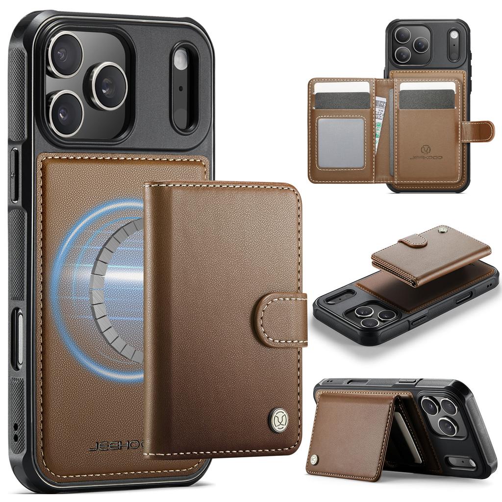 2 in 1 Magnetic RFID Leather Cards Solt Wallet Case For iPhone 17 Pro Max 16 Plus 15 14 13 12 11 For Magsafe Slim Fit Cover