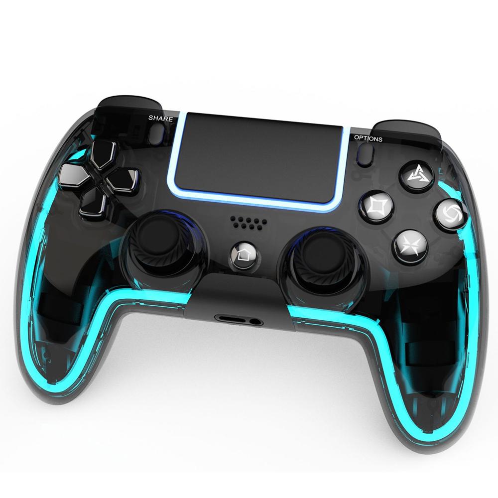 

Контроллеры Saitake для PS4, пользовательский пульт дистанционного управления PS4 с джойстиком Hall 3D, беспроводные игровые контроллеры RGB для Playstation 4 чистый