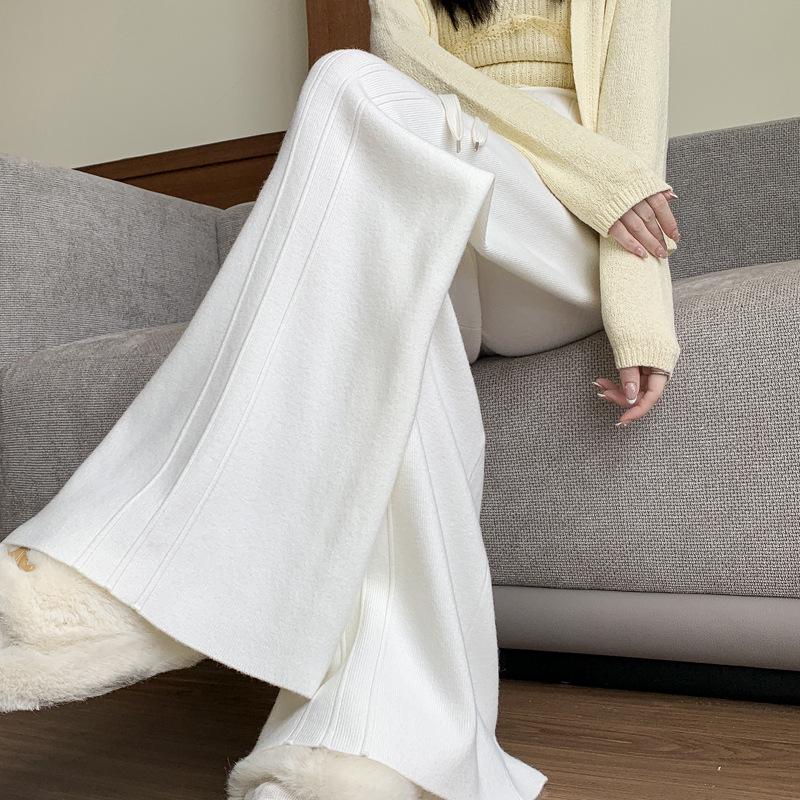 Autumn/Winter 2025 Postpartum Knit Straight-Leg Wide-Leg Slimming Floor-Length Pants