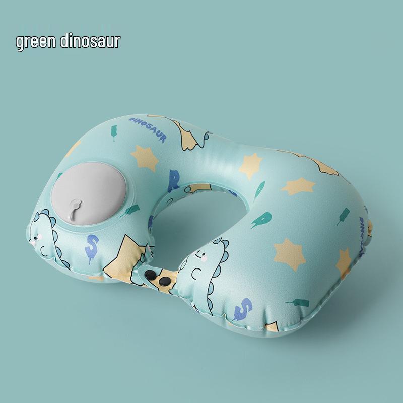 Pressing Inflatable U-Shaped Travel Pillow: Portable Airplane Headrest & Nap Neck Support