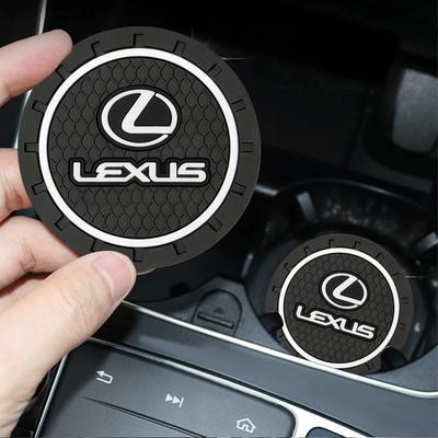 1/2PCS Car Water Cup Mat Silicone Silent Coasters Accessories For F SPORT IS250 IS200 CT200h GS300 LS430 RX450h LX570 450H