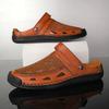 Fashion Soft Sole Male Simple Slippers Breathable Mens Summer Sneakers Casual Half Shoes Leisure Walk Half Drag Outdoor Non-Slip Sandals