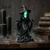 Luminous Faceless Witch Figurine Statue, Glow-in-The-Dark Ornament, Resin Decorative for Halloween Table Centerpiece Indoor Outdoor Decor Spider