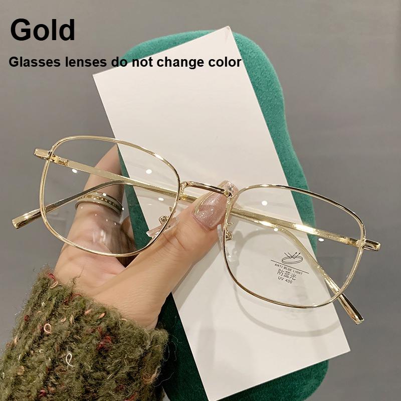 

Color Shift Glasses/non Color Shift Glasses No Prescription Lens Flat Eyeglasses Anti Blue Light Function Metal Eyeglass Frame