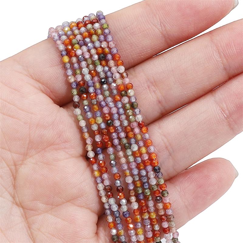

3 мм 120 шт./пакет натуральный многоцветный циркон граненые круглые бусины для изготовления ювелирных изделий своими руками браслет серьги 2mm 185pcs разноцветный