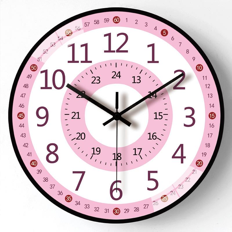 8-inch 20cm Home Wall-mounted Wall Clock Living Room Modern Simple Children's Early Education Clock Creative Quartz Clock