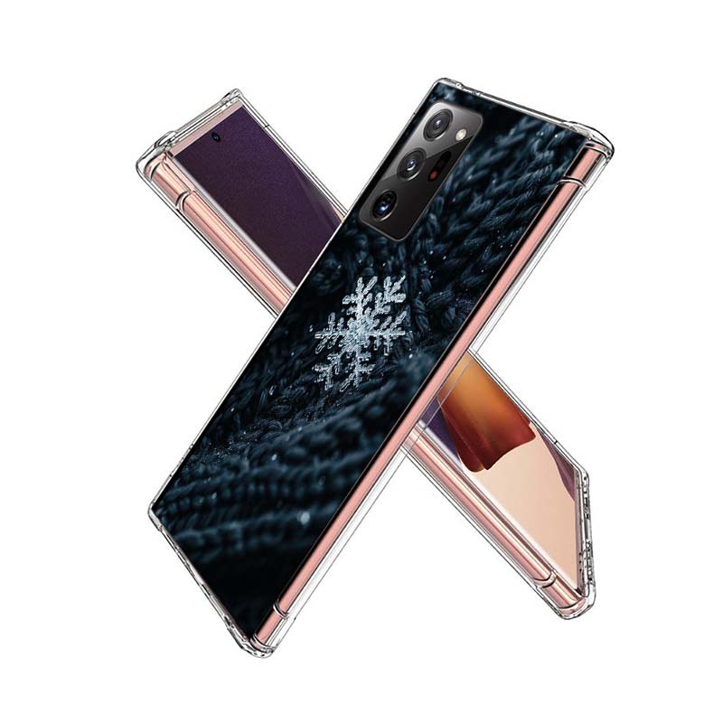 Snowflake Winter White Snow Christmas Phone Case for Samsung A55 A35 A25 A15 A07 A05S A16 A17 A26 A36 A37 A56 A57 Galaxy Note 20