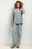 Wide long-sleeved sweatshirt T417 light gray light gray XS/S