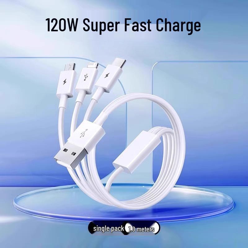 120W Super Fast Multi-Port Charger with 3-in-1 Data Cable Car Kit