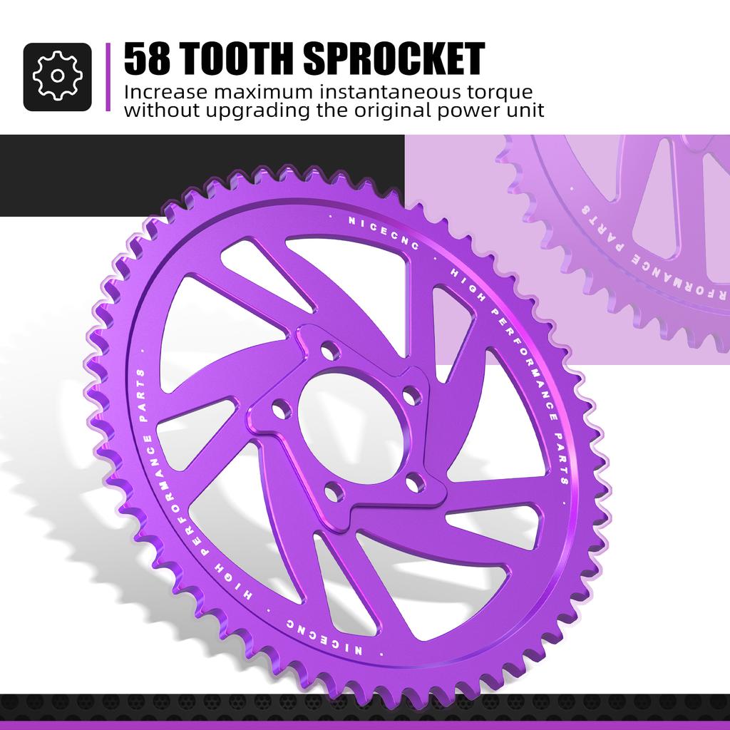 For Surron Electric Bike 58T Rear Sprocket Chain Guard Cover Protector Kit For 2025 2024 2023 Sur-Ron Surron Light Bee X S L1E