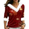 Christmas V-Neck Top with Elegant Cut for Party, Date and Everyday Wear