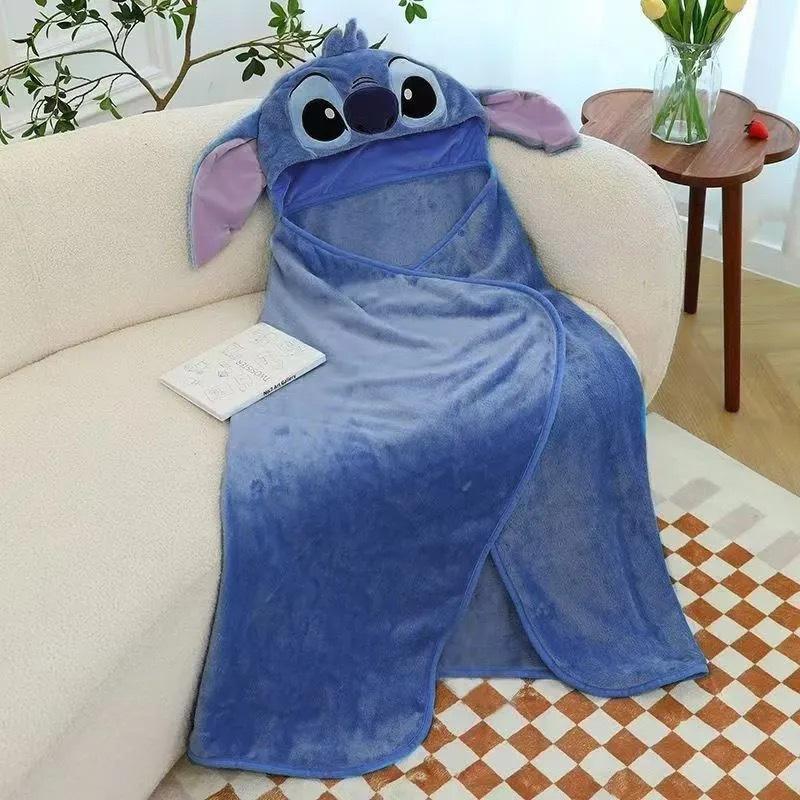 

Stitch Animation Design Adorable Polyester Cape Shawl Air Conditioner Plush Plaything Sofa Blanket Nap Pillow Childrens Blanket Holiday Present