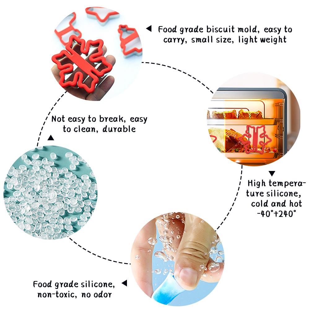 Christmas Cookie Cutters Stamp Xmas Tree Snowflake Pattern Biscuit Embosser Mould Cake Fondant Baking Decorating Tool