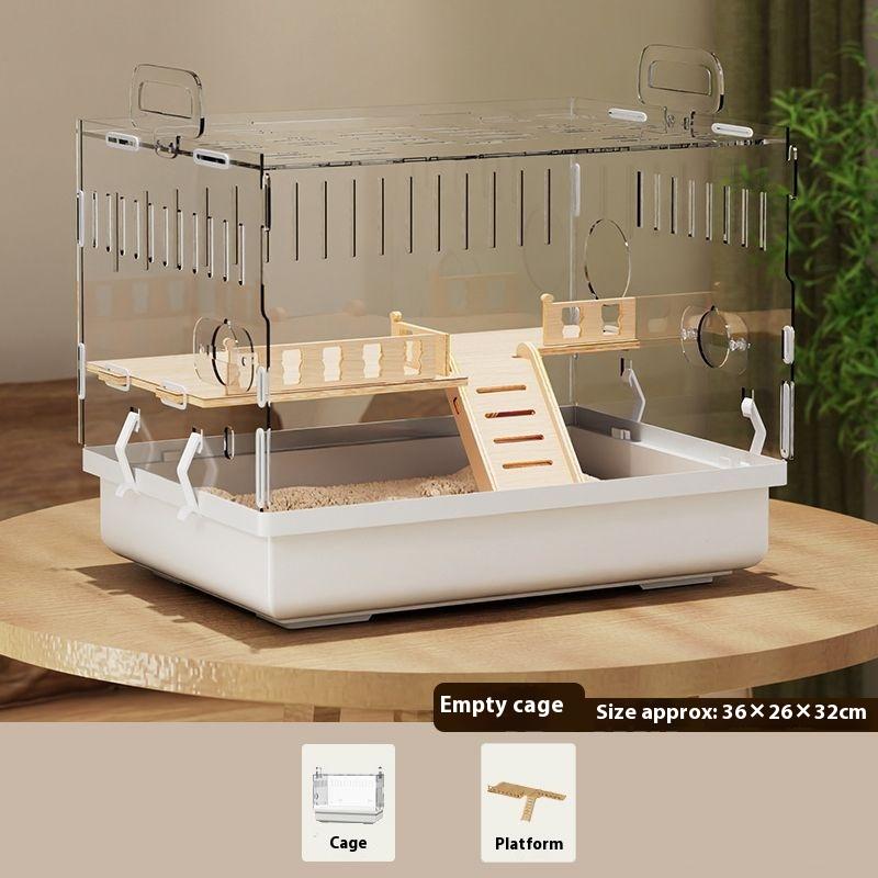 

Large Acrylic Clear Hamster Villa Cage for Syrian Gold Teddy Bear Luxury Habitat Stackable DIY Habitat Terrarium