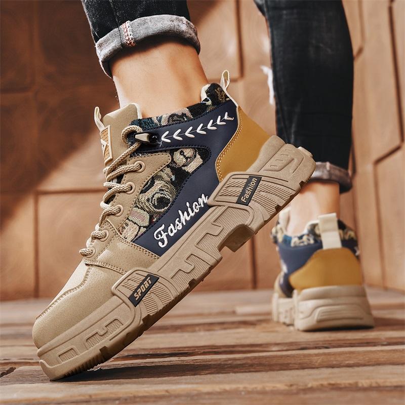 Модные мужские высокие ботинки Martin в британском стиле — фото 5