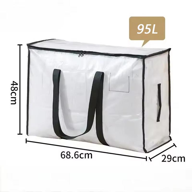 Quilt Organizer Bag Foldable Large Capacity Heavy Duty With Handle Double-Sided Zippers Camping Totes For Packing Luggage