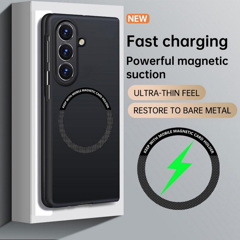 Ultra-thin Frameless Phone Case For Samsung Z Fold 8 Ultra Fold 8 Galaxy Z Fold 7 6 5 4 Slim Magnetic Ring Hard Protective Cover