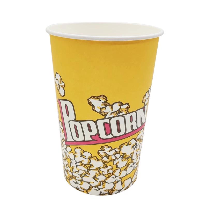 Large Capacity Popcorn Bucket Disposable Food Grade Paper Bucket Thickened Packag Box for Cinemas Oil Proof and Leak Proof Snack Packaging Container