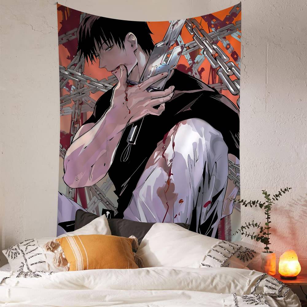 Jujutsu Kaisen Fushiguro Anime Printed Large Wall Tapestry Art Science Fiction Room Home Decor Decor Blanket