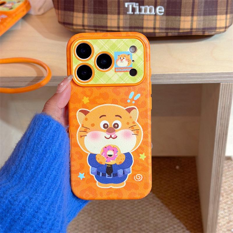 

**Cartoon Leopard Donut Police iPhone 17/16 Pro Max/15/14 Case** iPhone 15 Pro Max