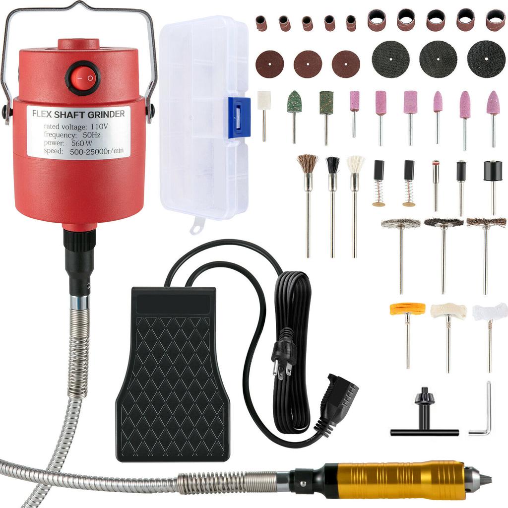 SucceBuy Hängande Flexskaftsmill 380/560/780W Elektriska Smyckesslipningspoleringsverktyg Steglös Hastighet Sten Träslipningspenna Kit