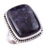 Natural Gabbro Stone Gemstone Handmade 925 Solid Sterling Silver Ring S.8 I7f84