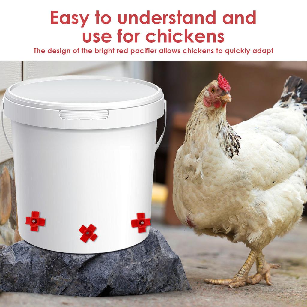 Lot de 30 tétines à eau pour poulet Économie d'eau Tétines à montage latéral horizontal Abreuvoirs Outil d'arrosage étanche pour poulet et volaille