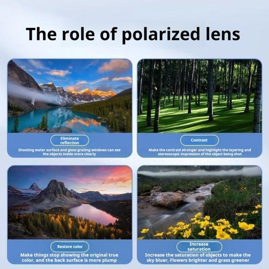 Phone Camera Polarized Lens Rotatable Design Simple Installation Professional Universal Clip Phone Camera Lens Attachment