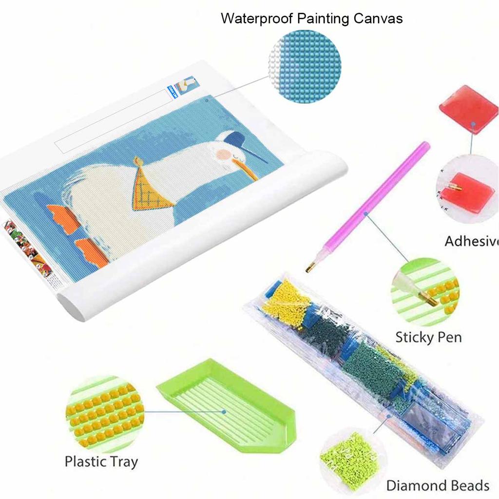 Premium 5D Diamond Painting Kits Cute Goose Full Round Drill Rhinestone Art Cross Stitch for Home Decor Wall Art Gift