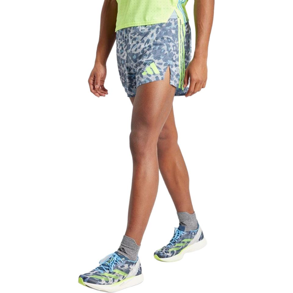 Adidas Logo Print Elastic Waist Straight Leg Sports Shorts Men Shorts Blue IT8860