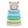 ITY De INGENUITY Cutie Stacks Nate, 4 Anneaux De Dentition À Empiler Sans BPA, Support En Faux Bois, Ours, Vert, Dès 6 Mois