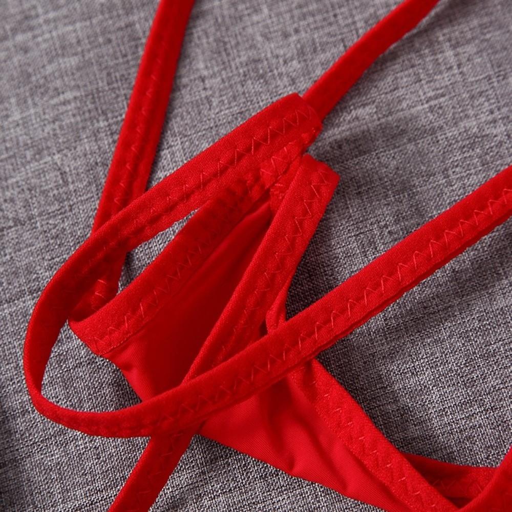 Mesh Men Underwear Hollow Out T-back Briefs Simple Men's Thin Thong Exotic